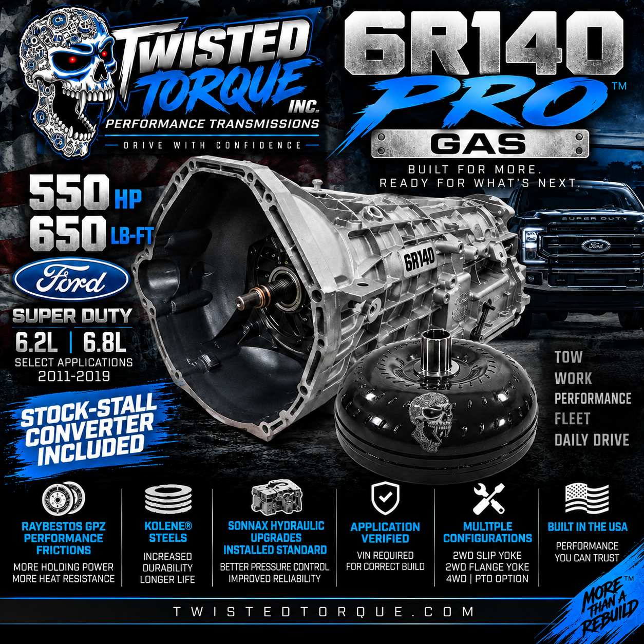 Twisted Pro™ 6R140 Gas Transmission - 550 HP